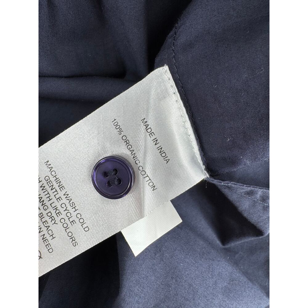 Quince 100% Organic Blue Cotton Poplin Midi Tunic Dress XS NWT Navy Shirtdress - Picture 10 of 11